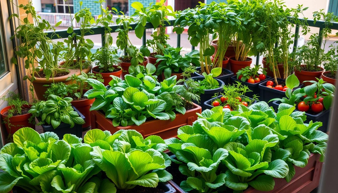 Cultivar alface e verduras na varanda