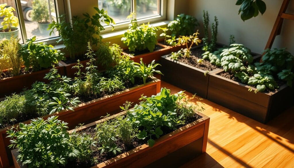 mini-horta caseira caseira de temperos