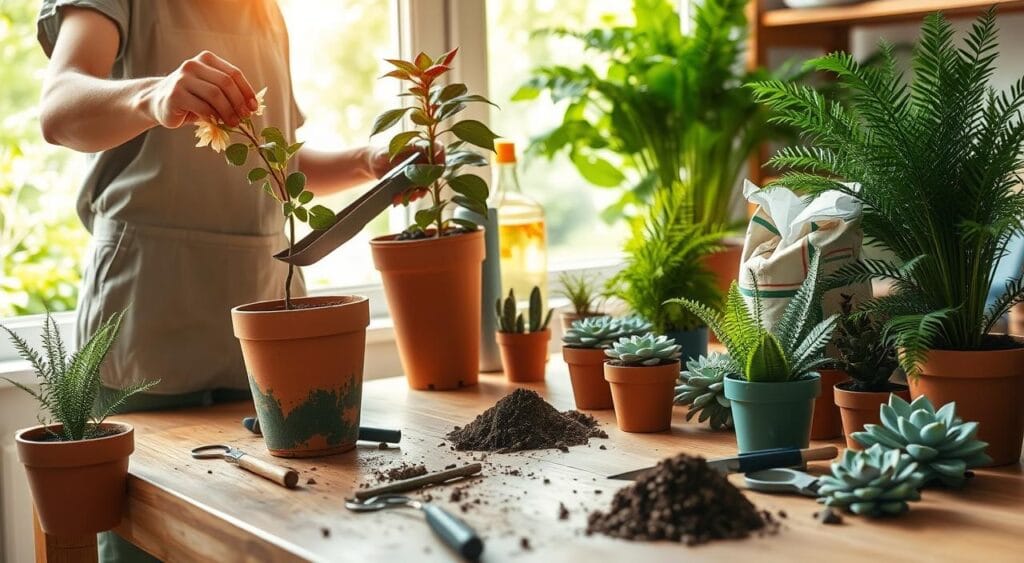 mudar a planta para um vaso maior